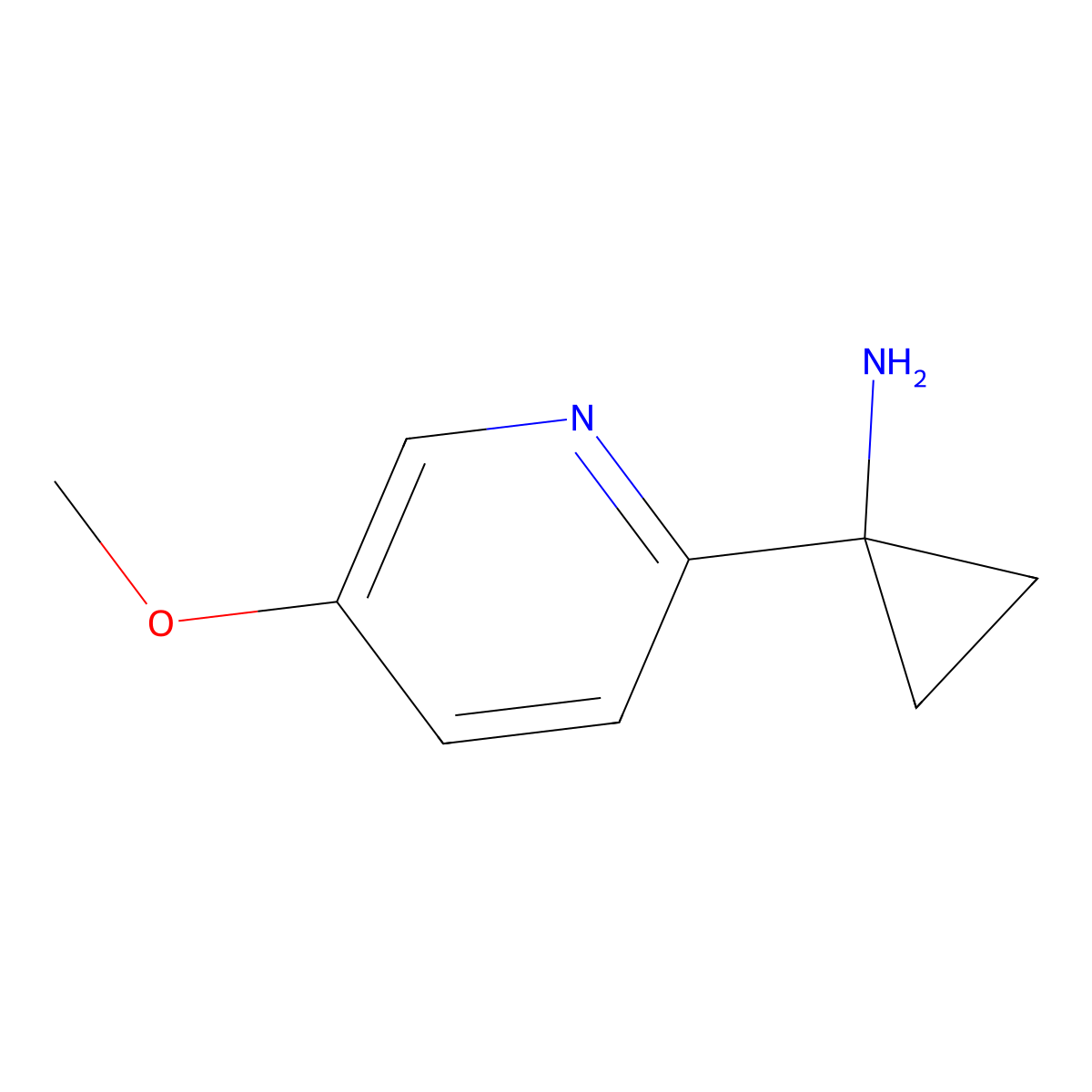 1-(5-Methoxypyridin-2-yl)cyclopropan-1-amine molecular structure, CAS 1266219-61-7