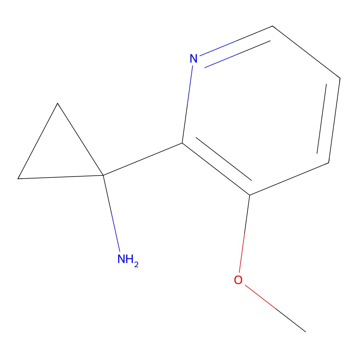 1-(3-Methoxypyridin-2-yl)cyclopropan-1-amine molecular structure, CAS 1266224-49-0