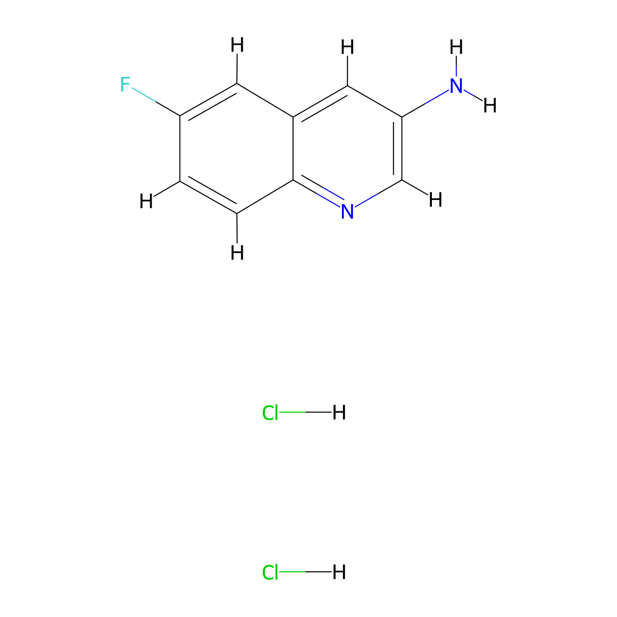 3-Amino-6-fluoroquinoline dihydrochloride molecular structure, CAS 1266226-23-6