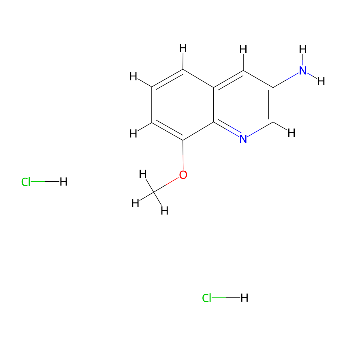 3-Amino-8-Methoxyquinoline Dihydrochloride molecular structure, CAS 1266226-29-2