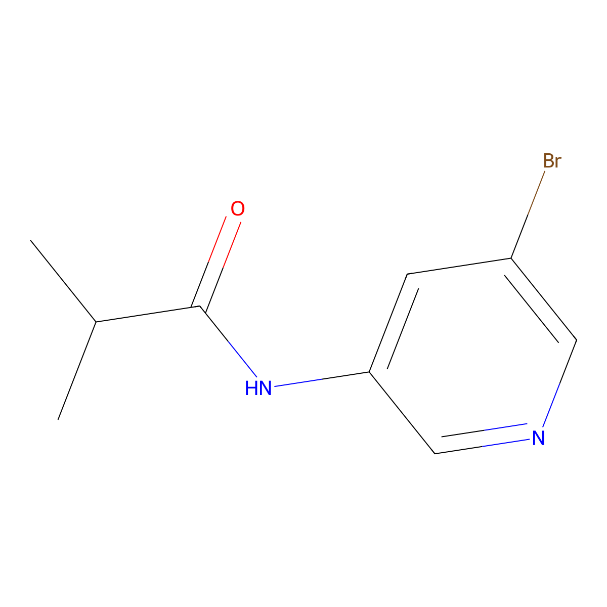 N-(5-bromopyridin-3-yl)-2-methylpropanamide molecular structure, CAS 1266227-12-6