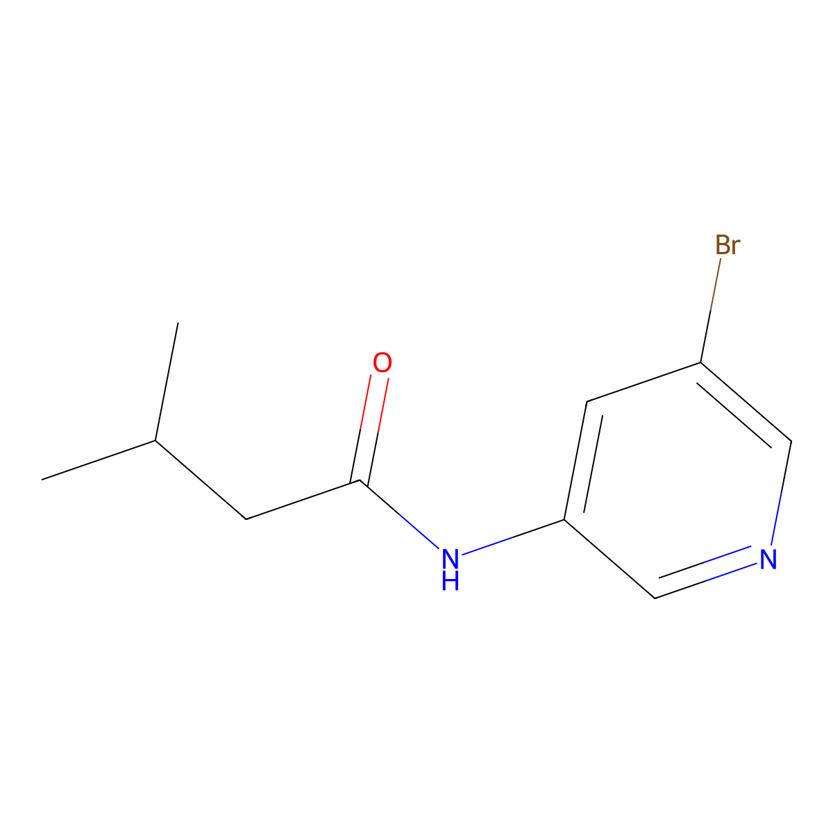 N-(5-Bromo-3-Pyridinyl)-3-Methylbutamide molecular structure, CAS 1266227-13-7