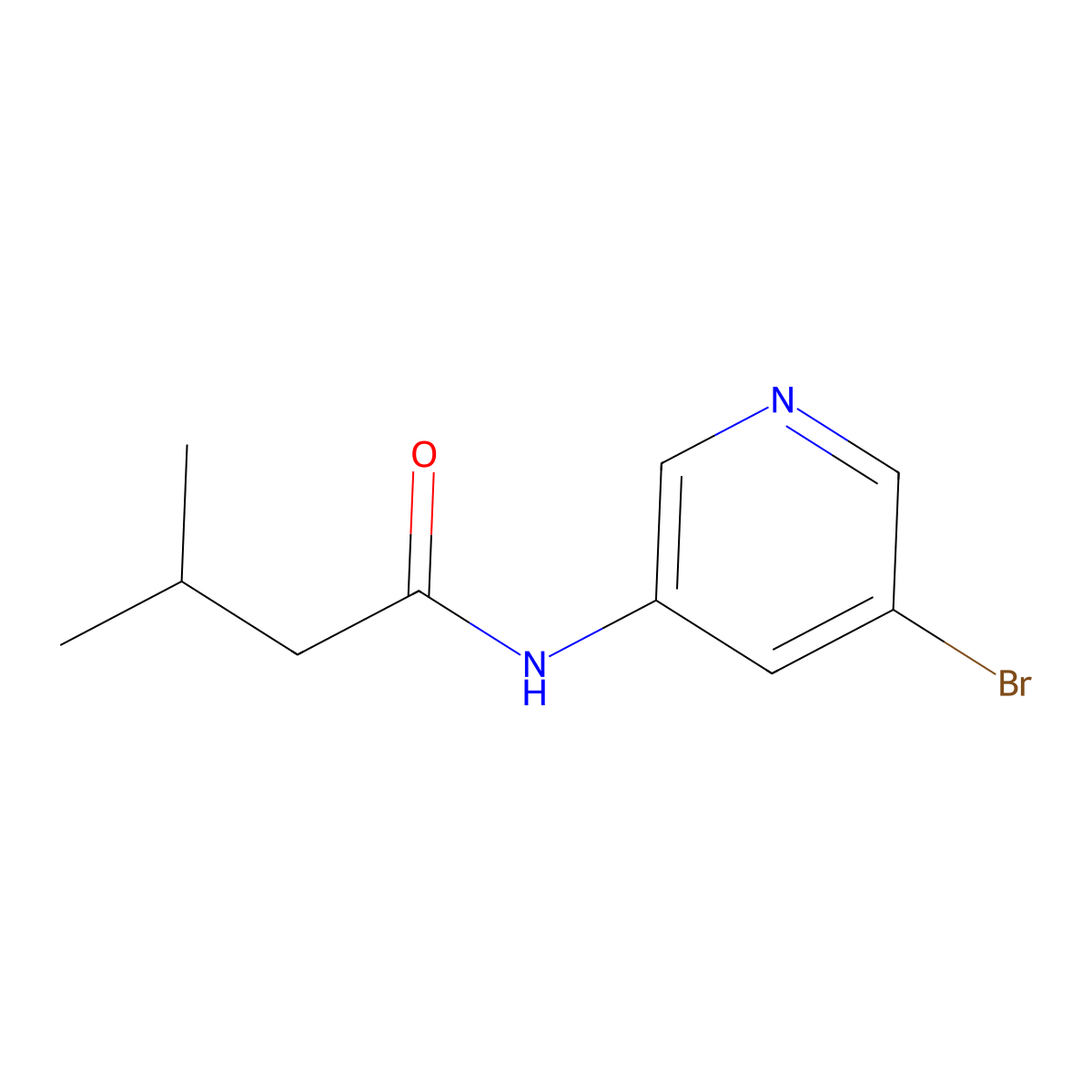 N-(5-Bromo-3-Pyridinyl)-3-Methylbutamide molecular structure, CAS 1266227-13-7