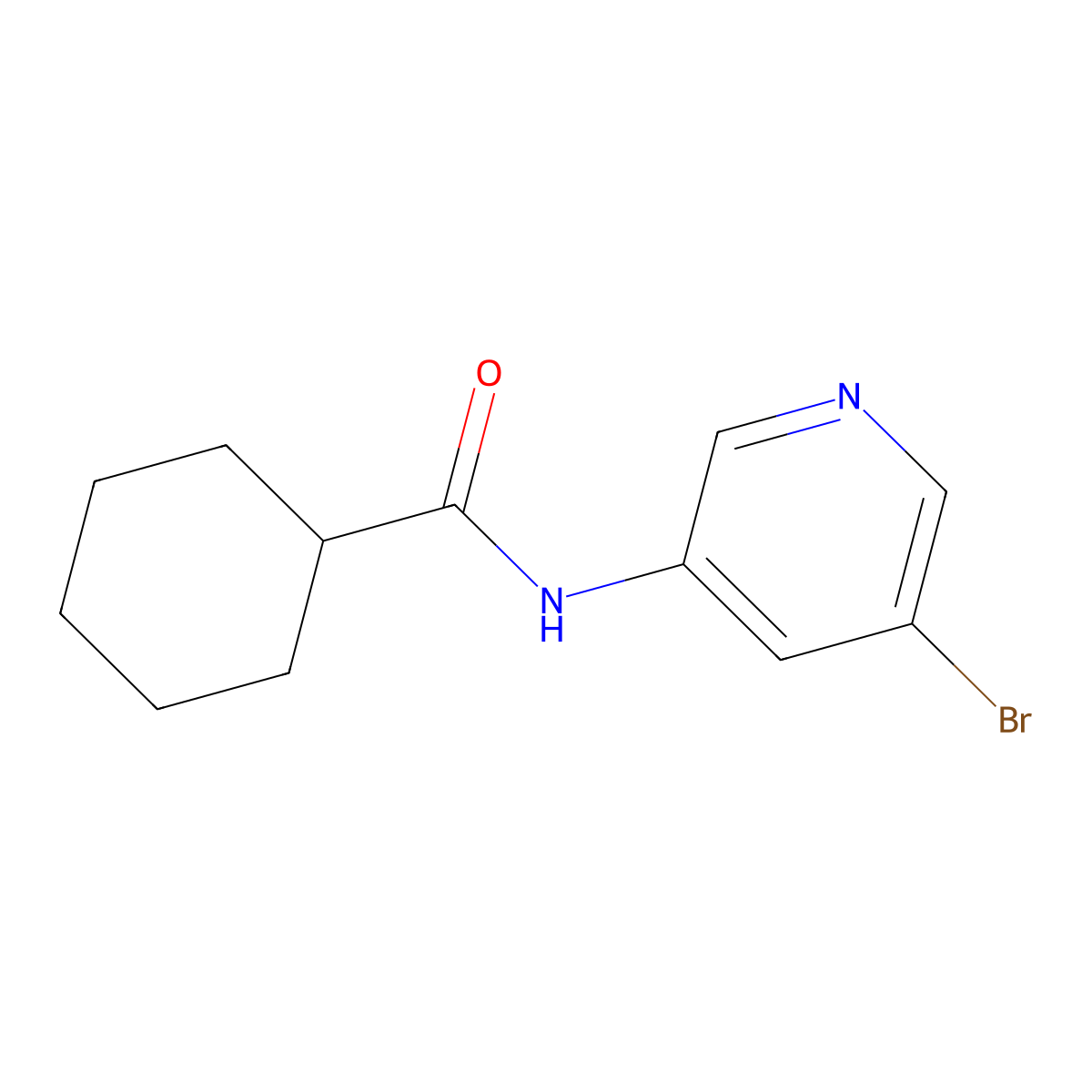 N-(5-Bromo-3-pyridinyl)cyclohexanecarboxamide molecular structure, CAS 1266227-18-2
