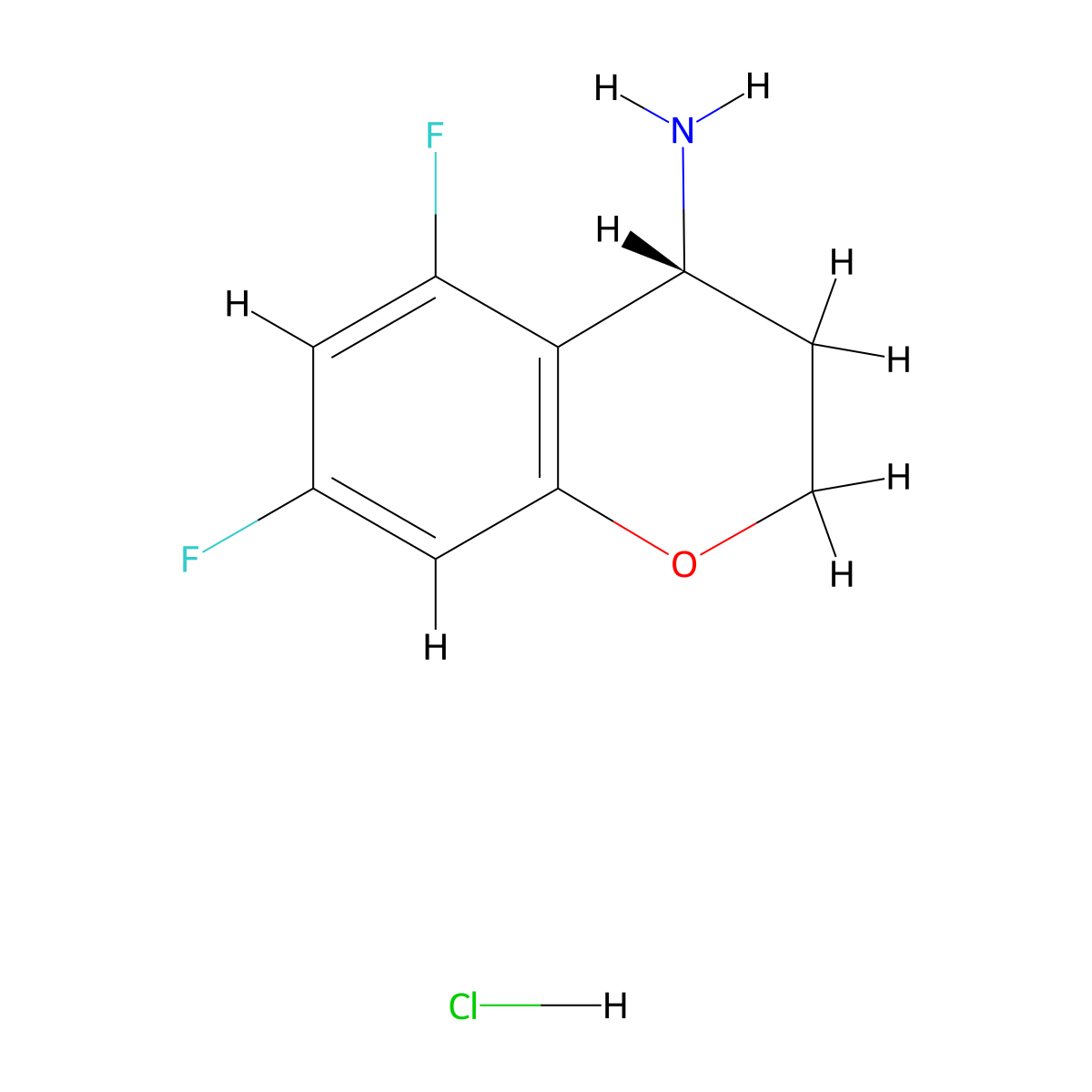 (R)-5,7-difluorochroman-4-amine hydrochloride molecular structure, CAS 1266229-95-1