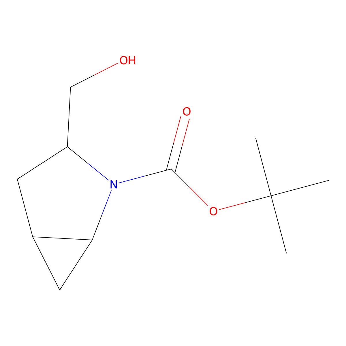 tert-Butyl (1S,3R,5S)-3-(hydroxymethyl)-2-azabicyclo[3.1.0]hexane-2-carboxylate molecular structure, CAS 1266231-62-2