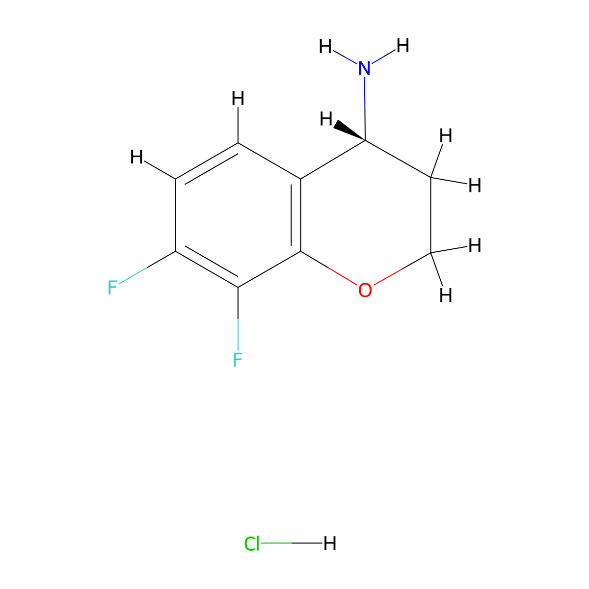 (R)-7,8-difluorochroman-4-amine hydrochloride molecular structure, CAS 1266231-84-8