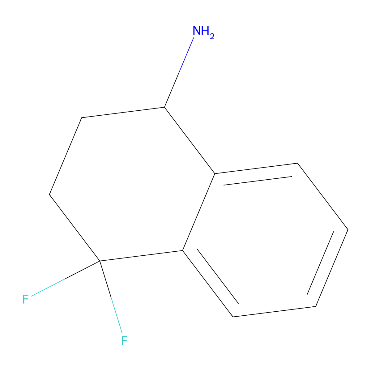 (1R)-4,4-difluoro-1,2,3,4-tetrahydronaphthalen-1-amine molecular structure, CAS 1266231-89-3
