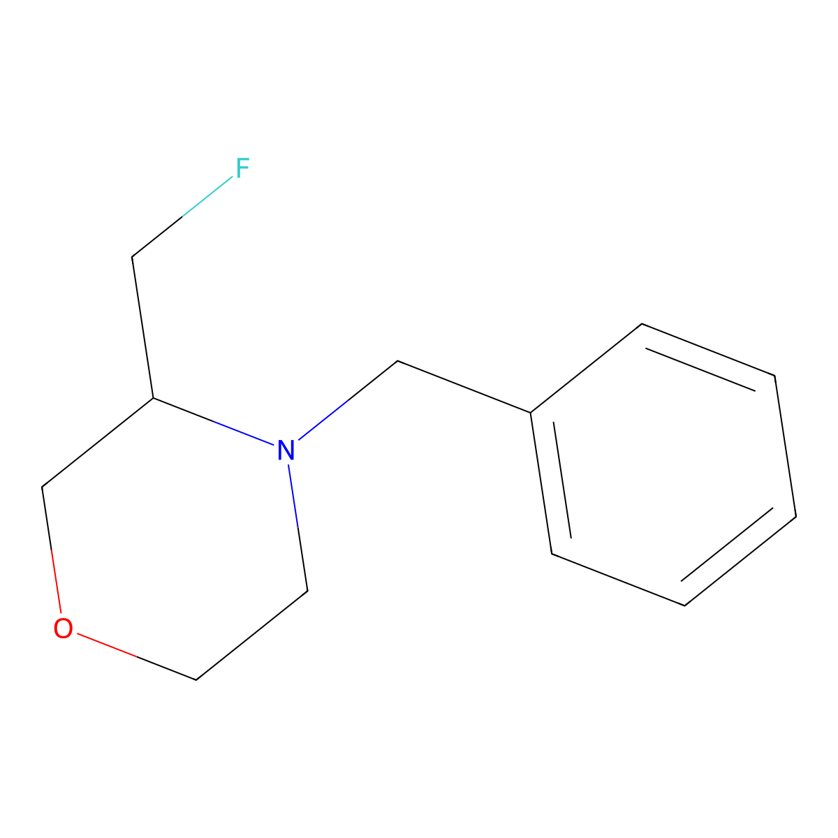 (S)-4-Benzyl-3-(fluoromethyl)morpholine molecular structure, CAS 1266238-75-8