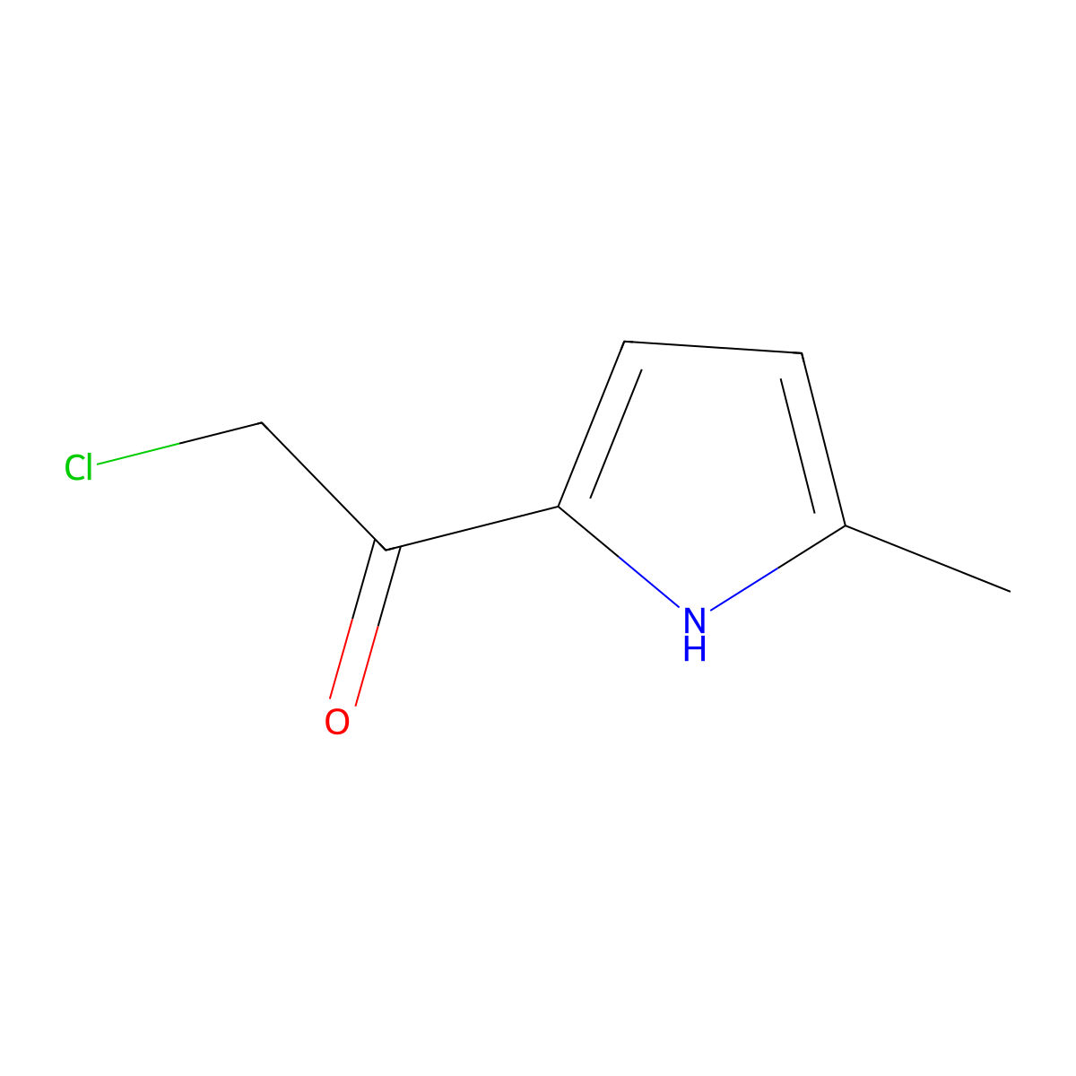 2-chloro-1-(5-methyl-1H-pyrrol-2-yl)ethanone molecular structure, CAS 126624-54-2