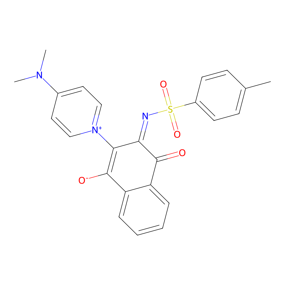 {3-[4-(Dimethylamino)pyridinium-1-yl]-1,4-dioxo-1,4-dihydronaphthalen-2-yl}[(4-methylphenyl)sulfonyl]azanide molecular structure, CAS 1266250-26-3