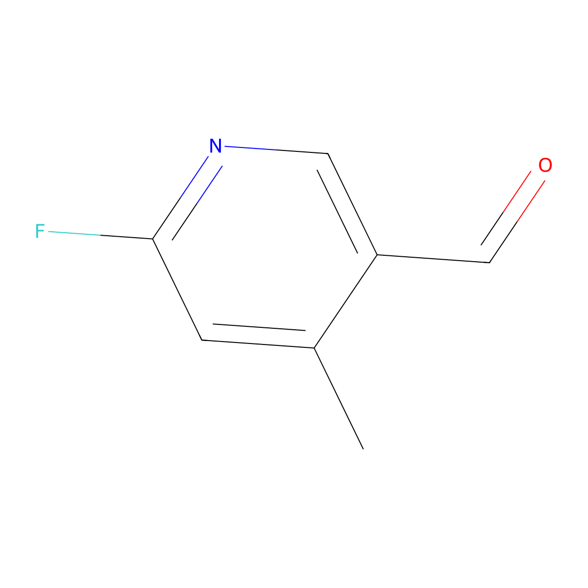 6-Fluoro-4-methyl-3-pyridinecarboxaldehyde molecular structure, CAS 1266253-68-2