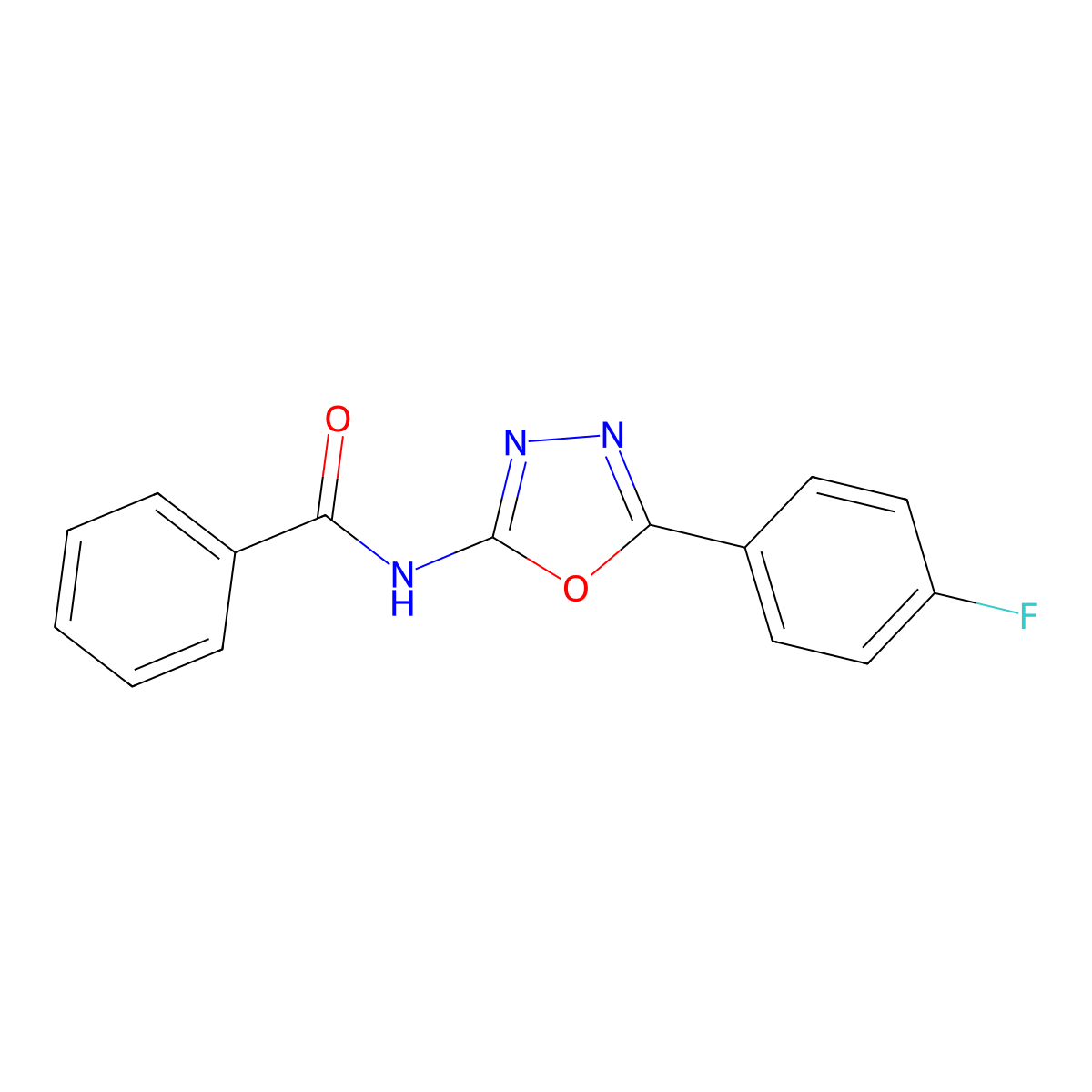 N-[5-(4-fluorophenyl)-1,3,4-oxadiazol-2-yl]benzamide molecular structure, CAS 126631-00-3