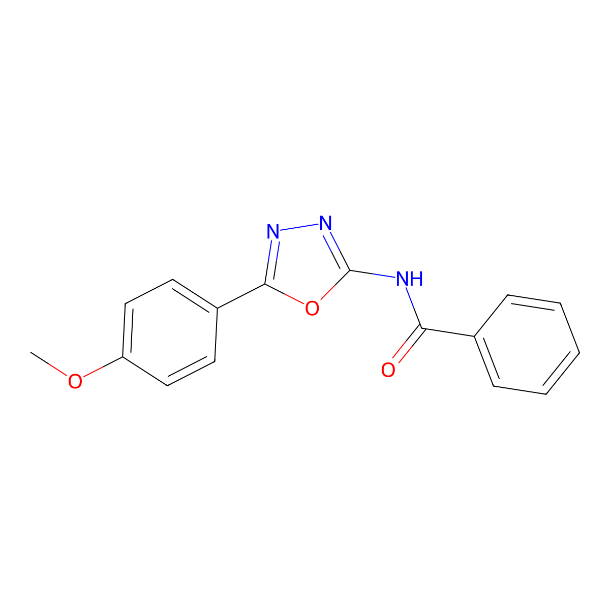 N-[5-(4-methoxyphenyl)-1,3,4-oxadiazol-2-yl]benzamide molecular structure, CAS 126631-02-5