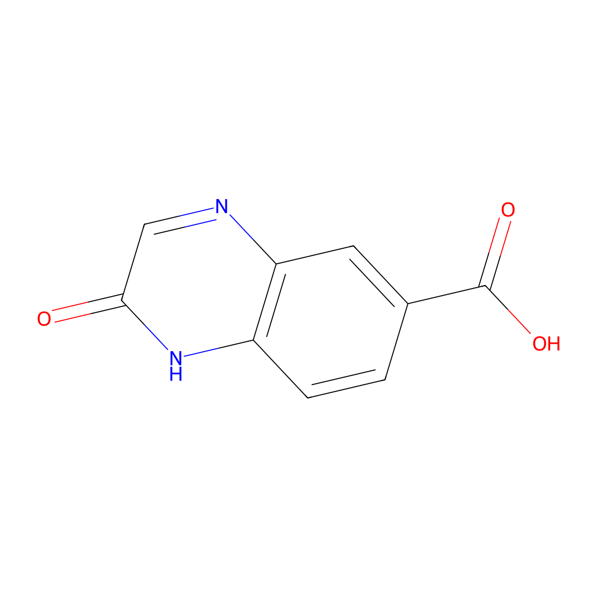 2-Oxo-1,2-dihydroquinoxaline-6-carboxylic acid molecular structure, CAS 126632-52-8