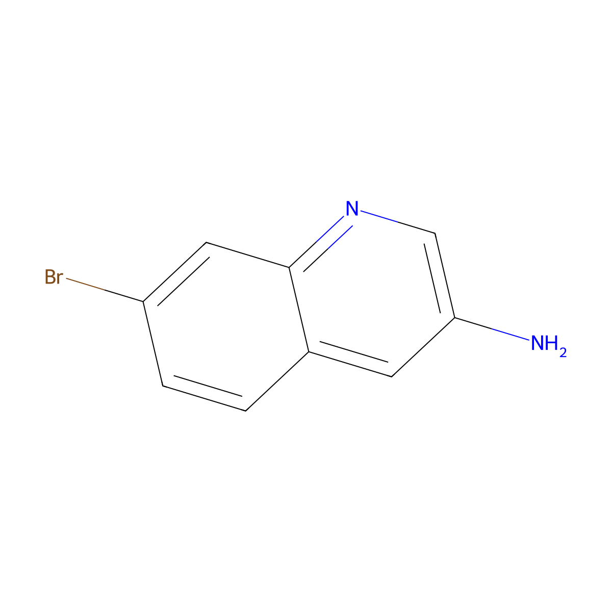 7-Bromoquinolin-3-amine molecular structure, CAS 1266322-58-0