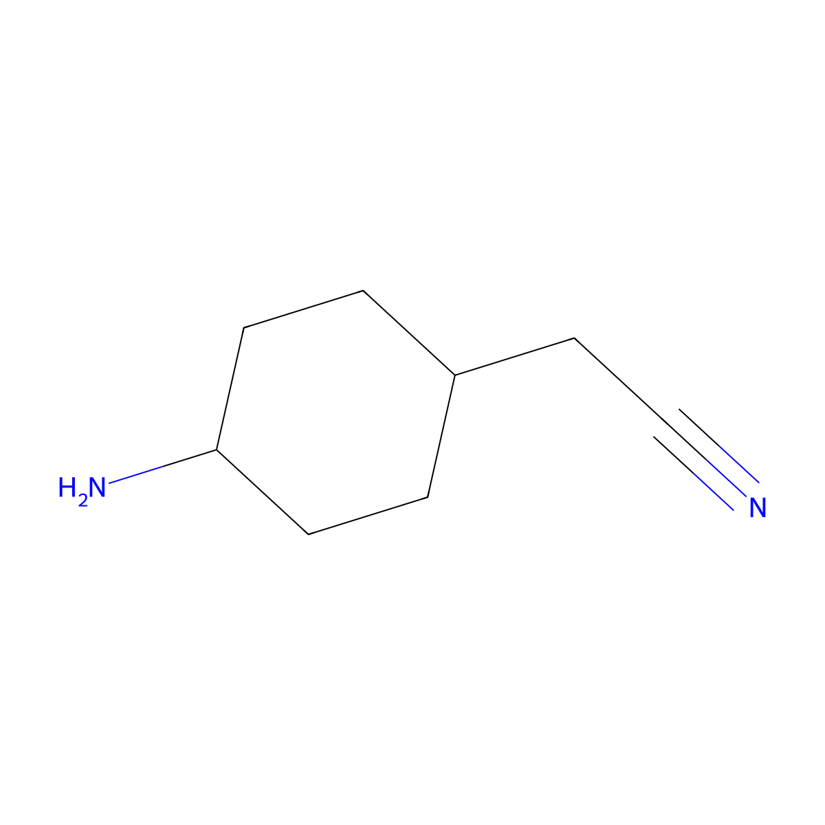 2-(trans-4-Aminocyclohexyl)acetonitrile molecular structure, CAS 1266328-42-0