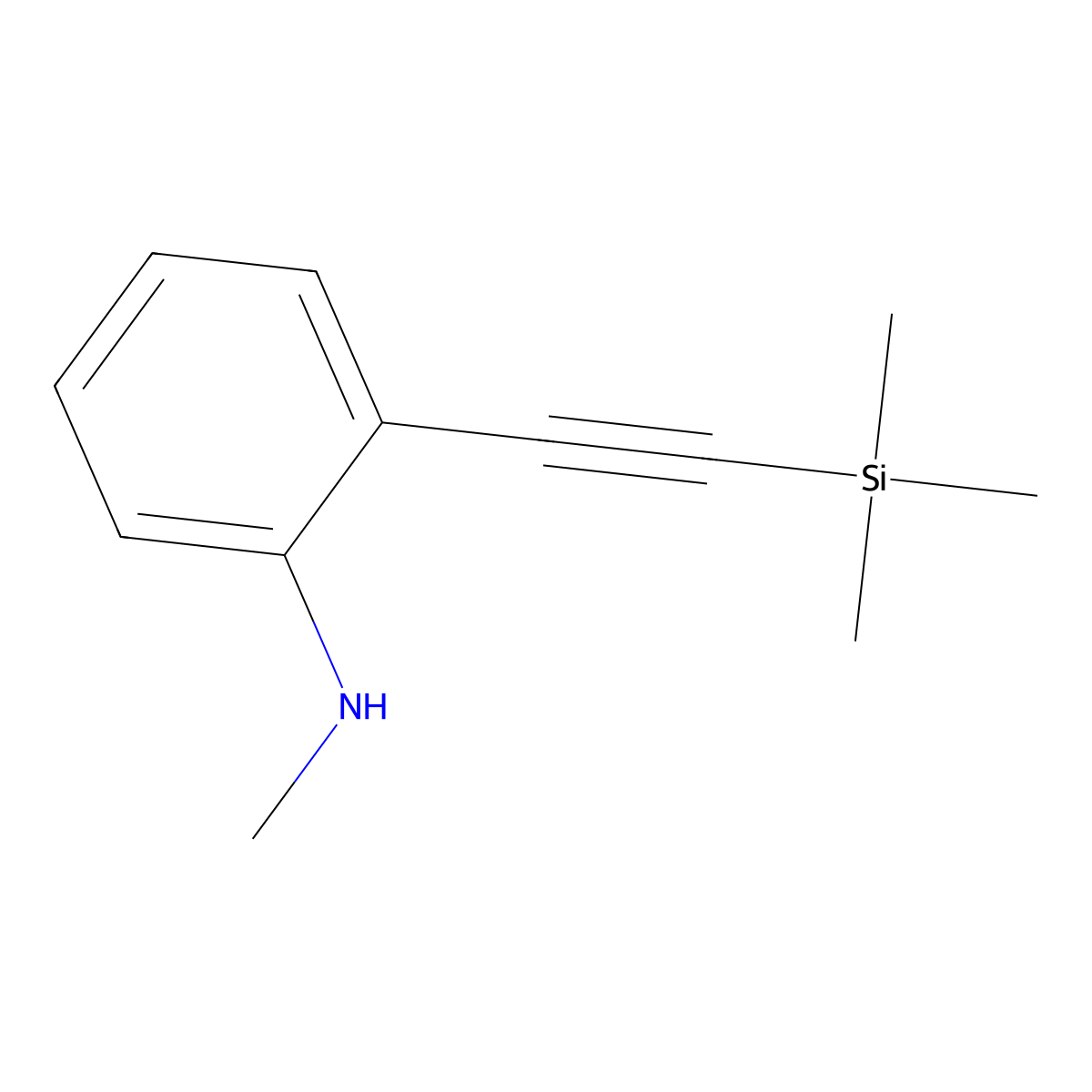 N-methyl-2-[(trimethylsilyl)ethynyl]aniline molecular structure, CAS 1266329-42-3