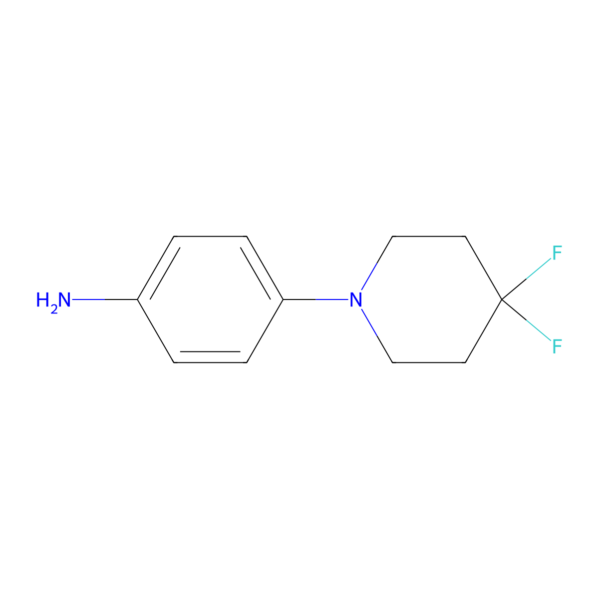 4-(4,4-Difluoro-1-piperidyl)aniline molecular structure, CAS 1266330-18-0