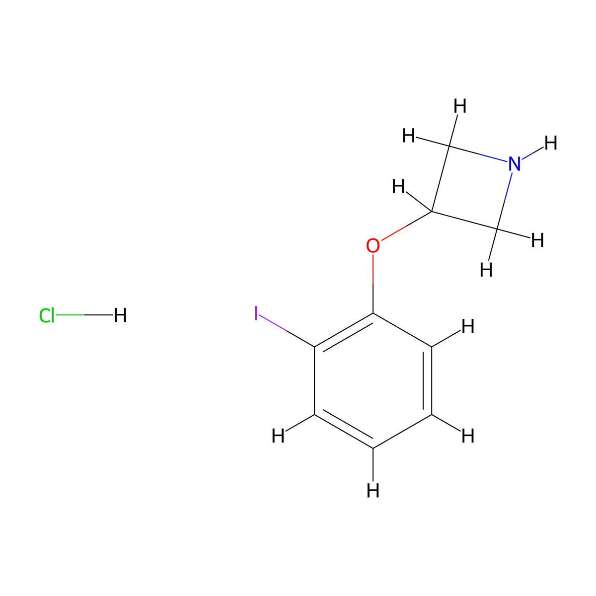 3-(2-Iodophenoxy)aZetidine hydrochloride molecular structure, CAS 1266334-32-0