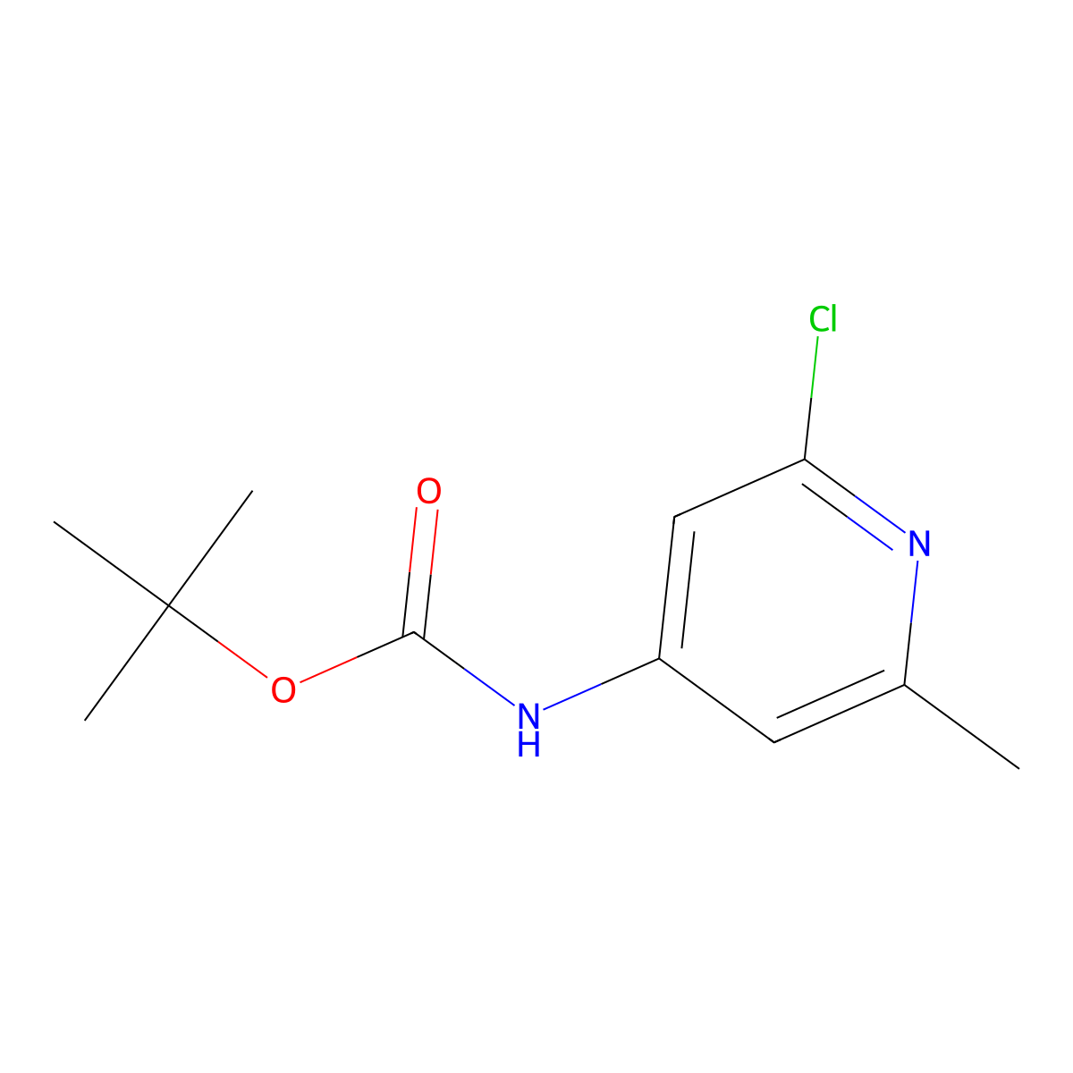Tert-butyl (2-chloro-6-methylpyridin-4-yl)carbamate molecular structure, CAS 1266335-92-5