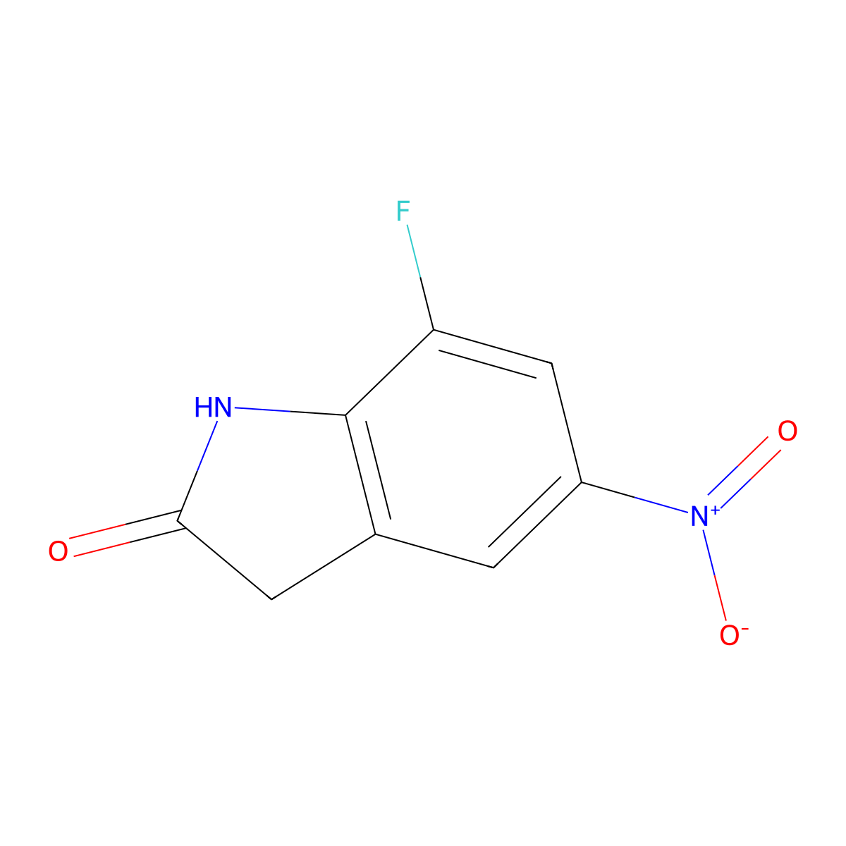 7-Fluoro-5-nitroindolin-2-one molecular structure, CAS 1266336-47-3