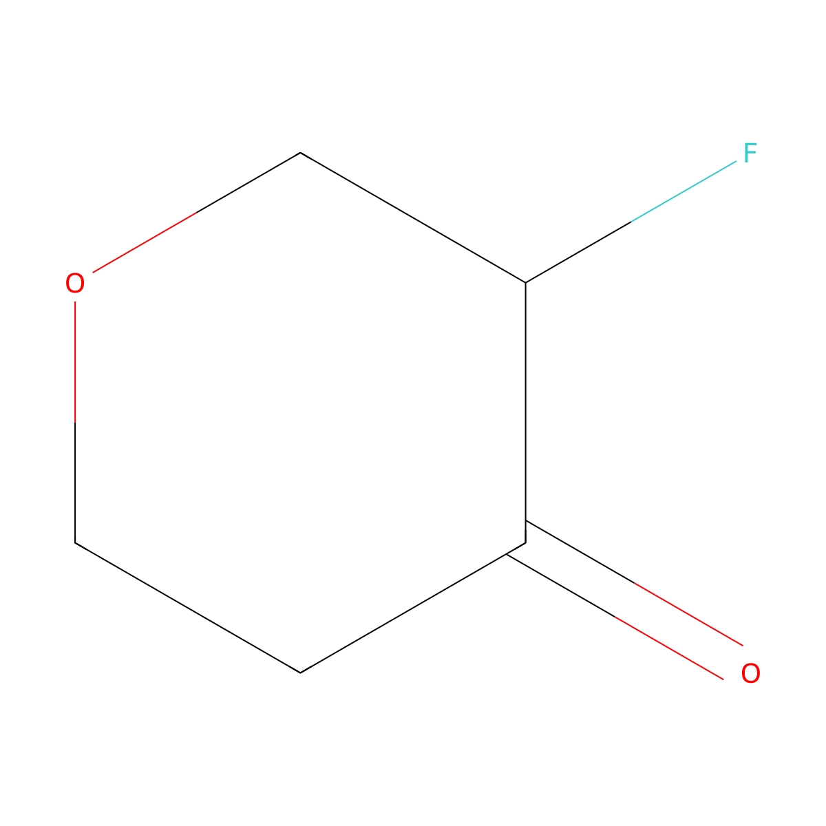 (3R)-3-fluorooxan-4-one molecular structure, CAS 1266339-08-5