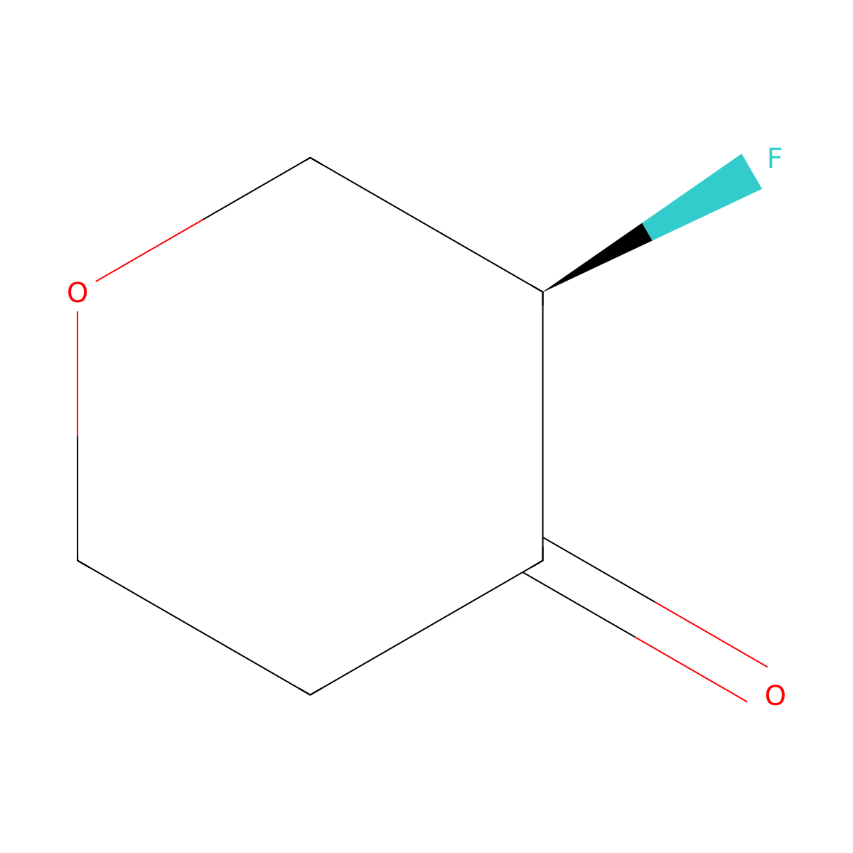 (3R)-3-fluorooxan-4-one molecular structure, CAS 1266339-08-5
