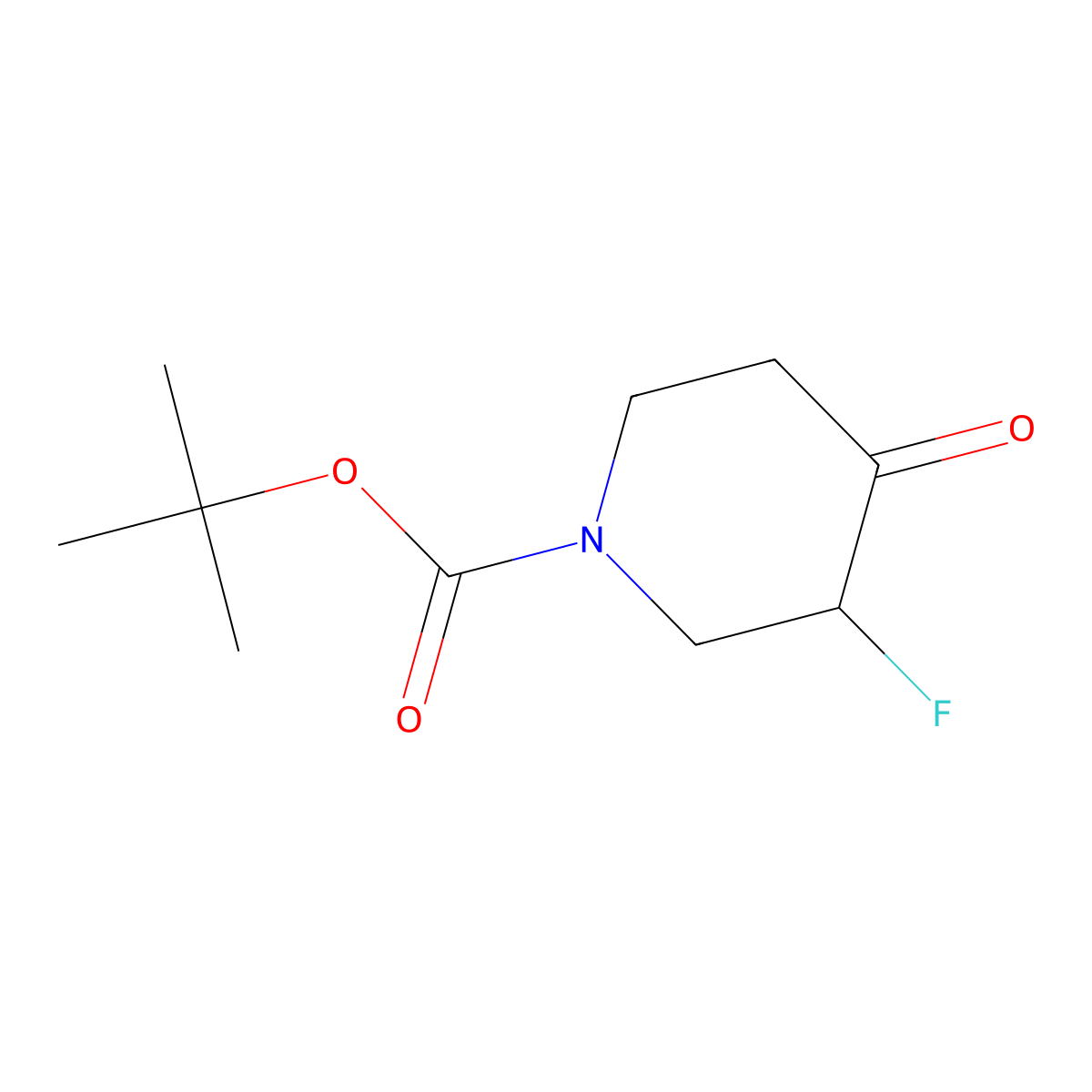 t-Butyl (3R)-3-fluoro-4-oxopiperidine-1-carboxylate molecular structure, CAS 1266339-10-9