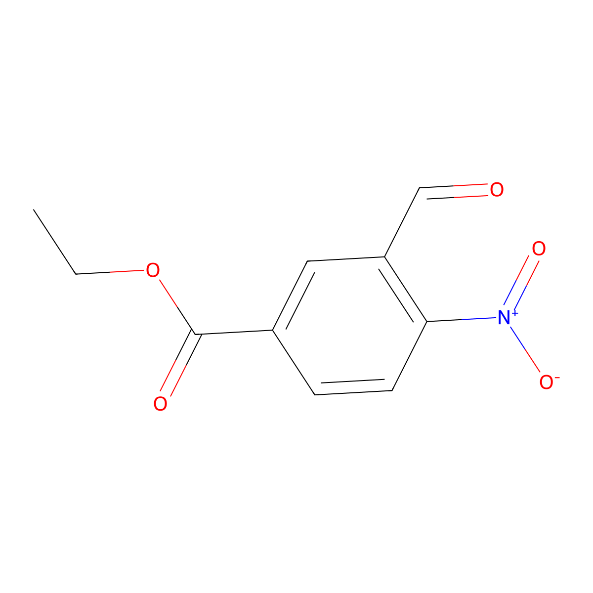 Ethyl 3-formyl-4-nitrobenzoate molecular structure, CAS 1266340-00-4