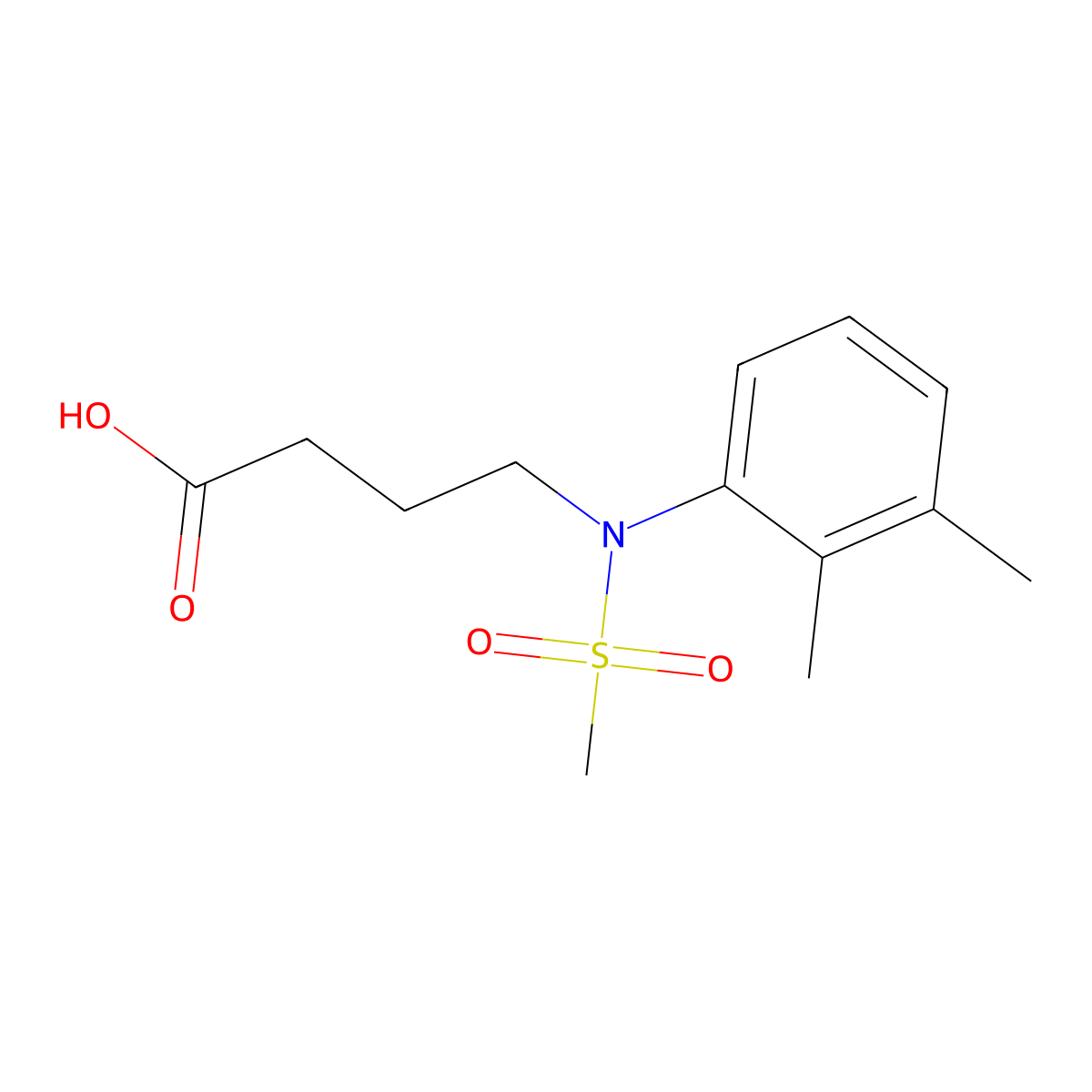 4-[(2,3-Dimethylphenyl)(methylsulfonyl)amino]butanoic acid molecular structure, CAS 1266361-76-5