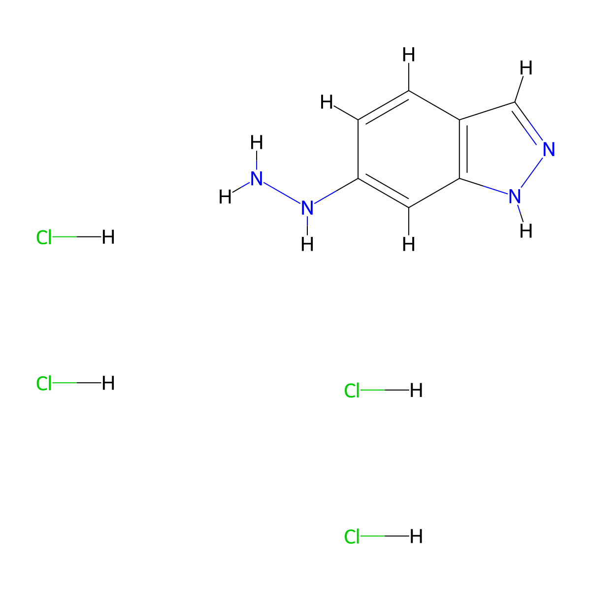 6-Hydrazinyl-1H-indazole tetrahydrochloride molecular structure, CAS 1266362-60-0