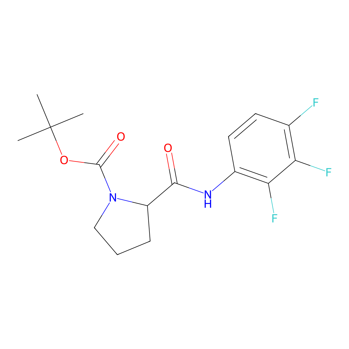 Tert-butyl 2-((2,3,4-trifluorophenyl)carbamoyl)pyrrolidine-1-carboxylate molecular structure, CAS 1266364-21-9