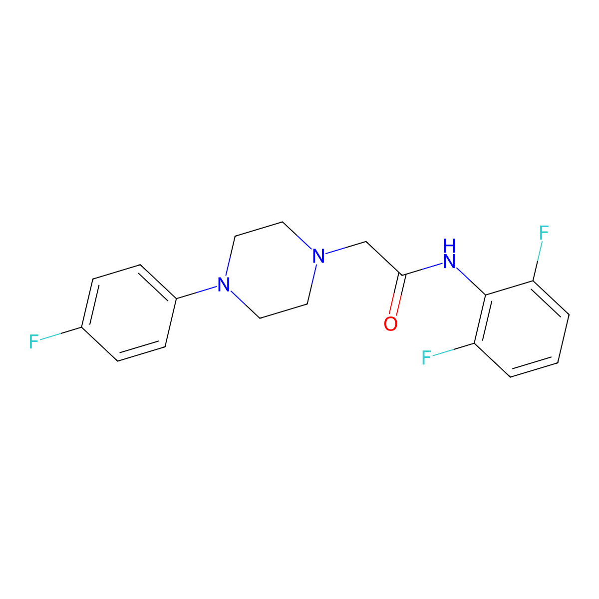 N-(2,6-difluorophenyl)-2-[4-(4-fluorophenyl)piperazin-1-yl]acetamide molecular structure, CAS 1266365-40-5