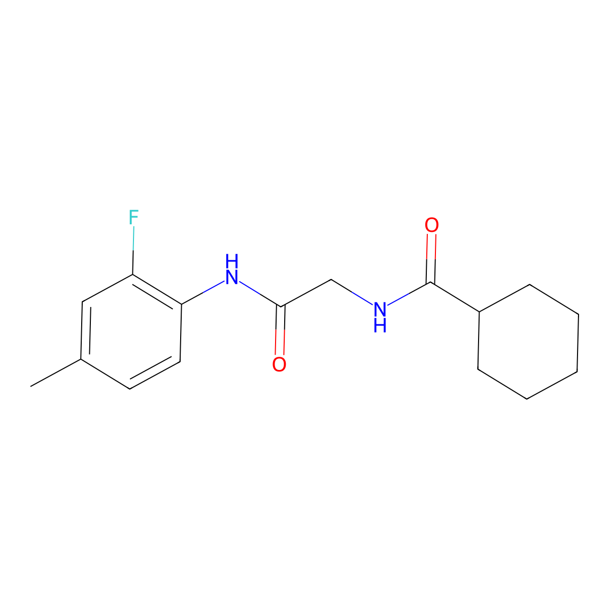 N-{2-[(2-fluoro-4-methylphenyl)amino]-2-oxoethyl}cyclohexanecarboxamide molecular structure, CAS 1266366-62-4