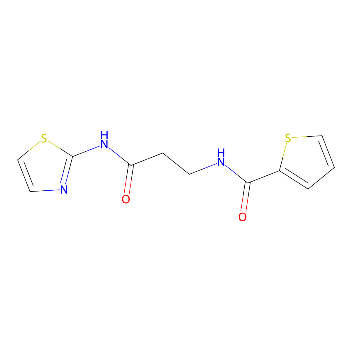 N-[3-oxo-3-(1,3-thiazol-2-ylamino)propyl]thiophene-2-carboxamide molecular structure, CAS 1266367-77-4