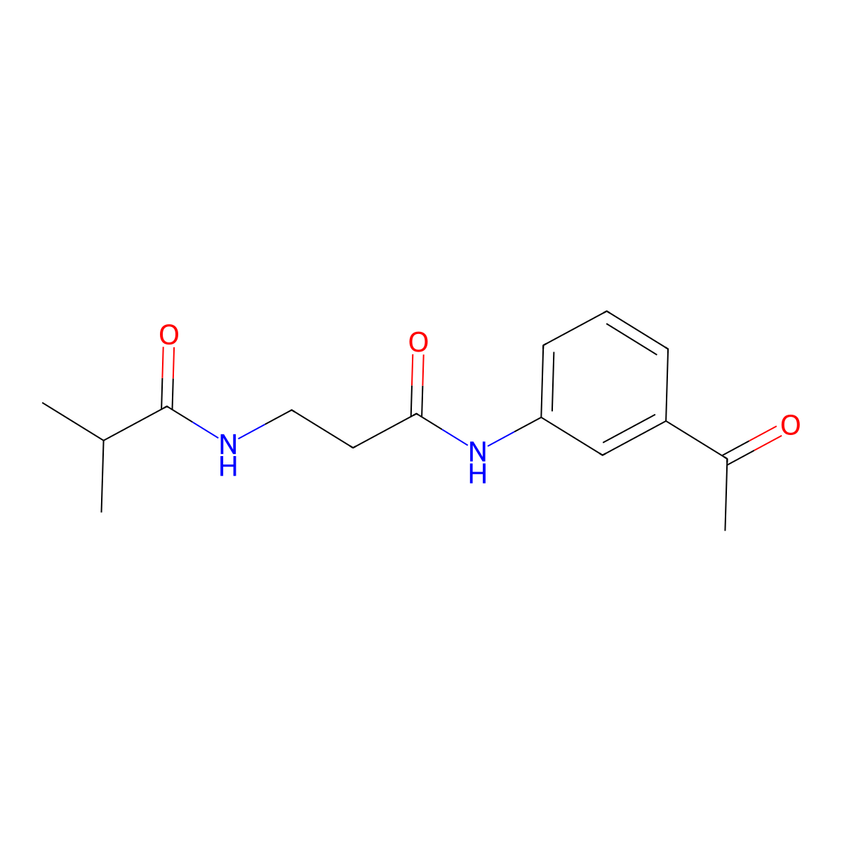 N-(3-acetylphenyl)-N~3~-(2-methylpropanoyl)-beta-alaninamide molecular structure, CAS 1266368-38-0