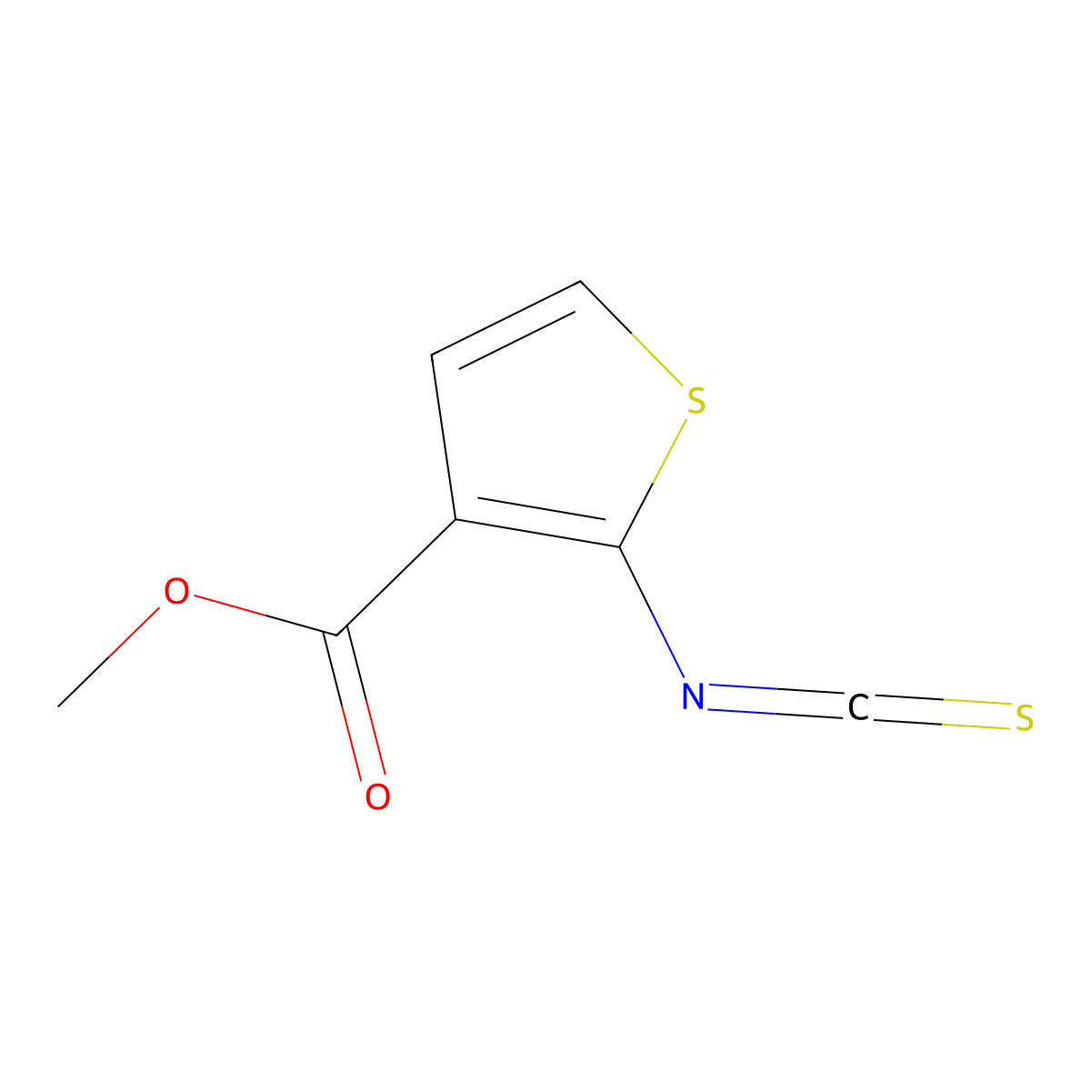 Methyl 2-isothiocyanatothiophene-3-carboxylate molecular structure, CAS 126637-07-8