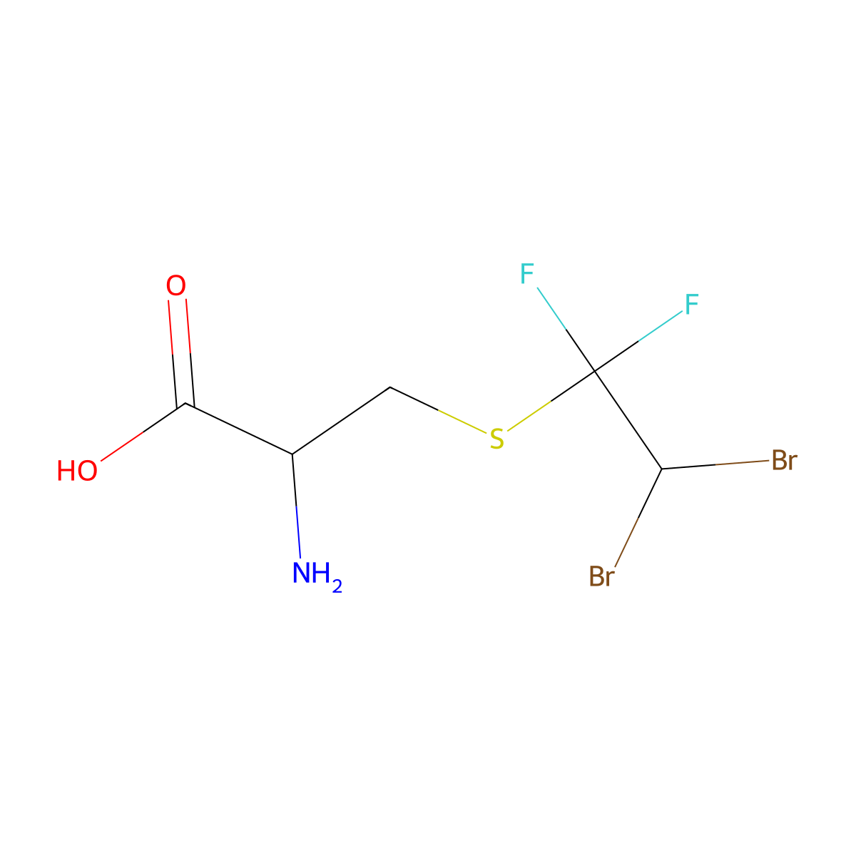 S-(2,2-Dibromo-1,1-difluoroethyl)-L-cysteine molecular structure, CAS 126637-65-8