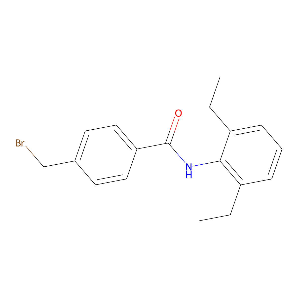 4-(bromomethyl)-N-(2,6-diethylphenyl)benzamide molecular structure, CAS 1266370-74-4