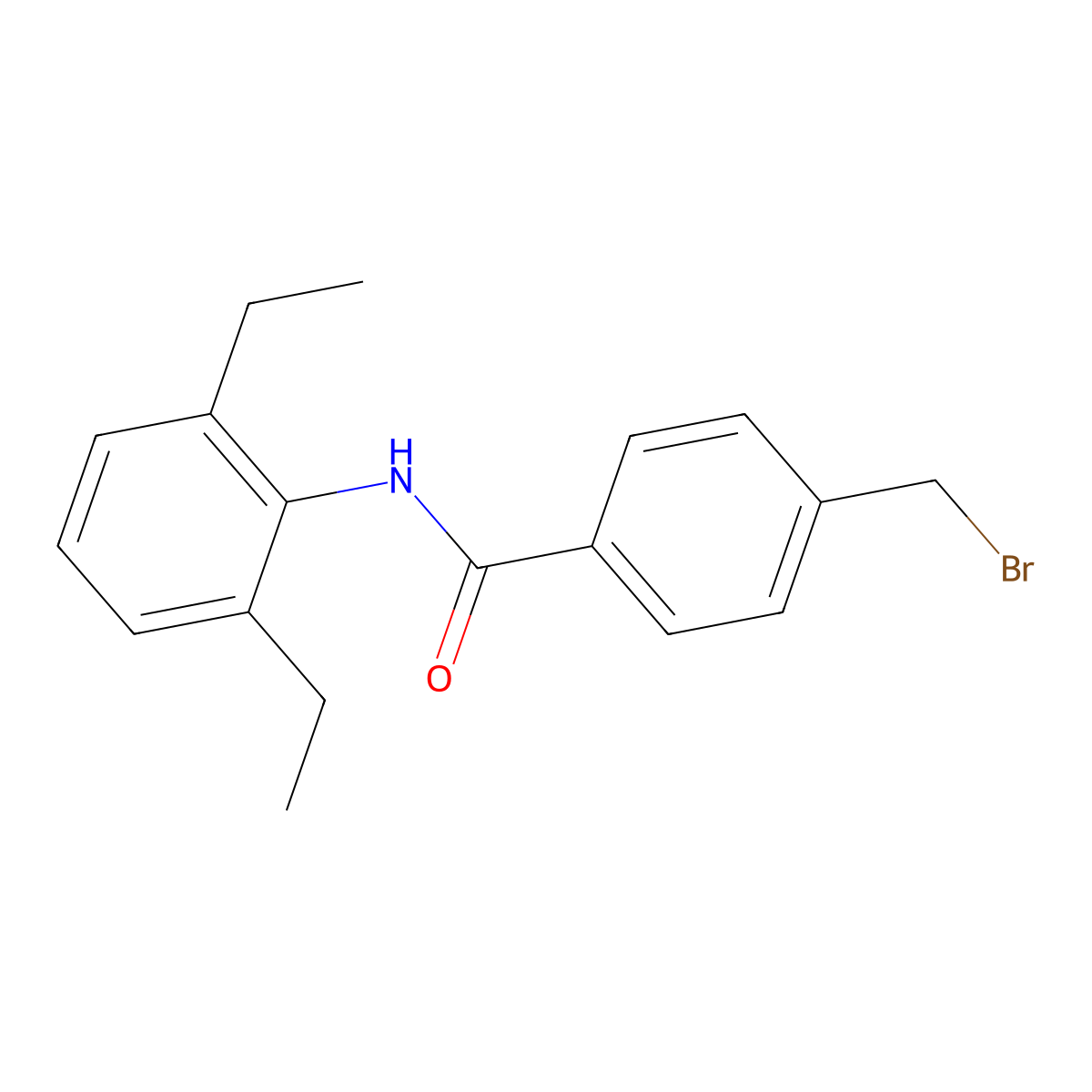 4-(bromomethyl)-N-(2,6-diethylphenyl)benzamide molecular structure, CAS 1266370-74-4
