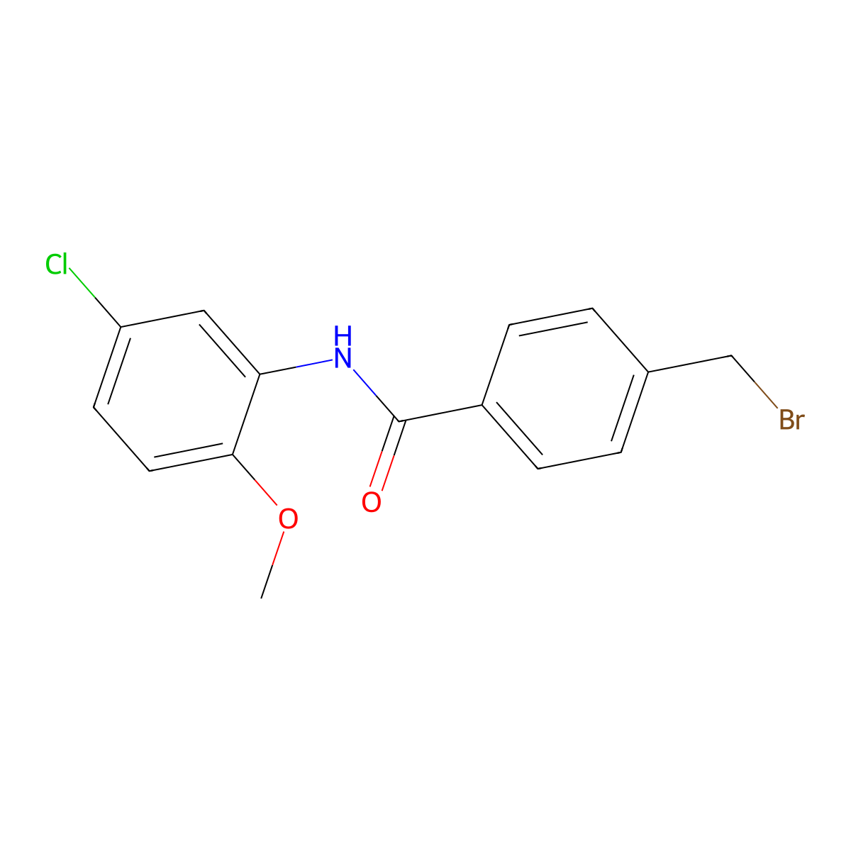4-(bromomethyl)-N-(5-chloro-2-methoxyphenyl)benzamide molecular structure, CAS 1266370-76-6