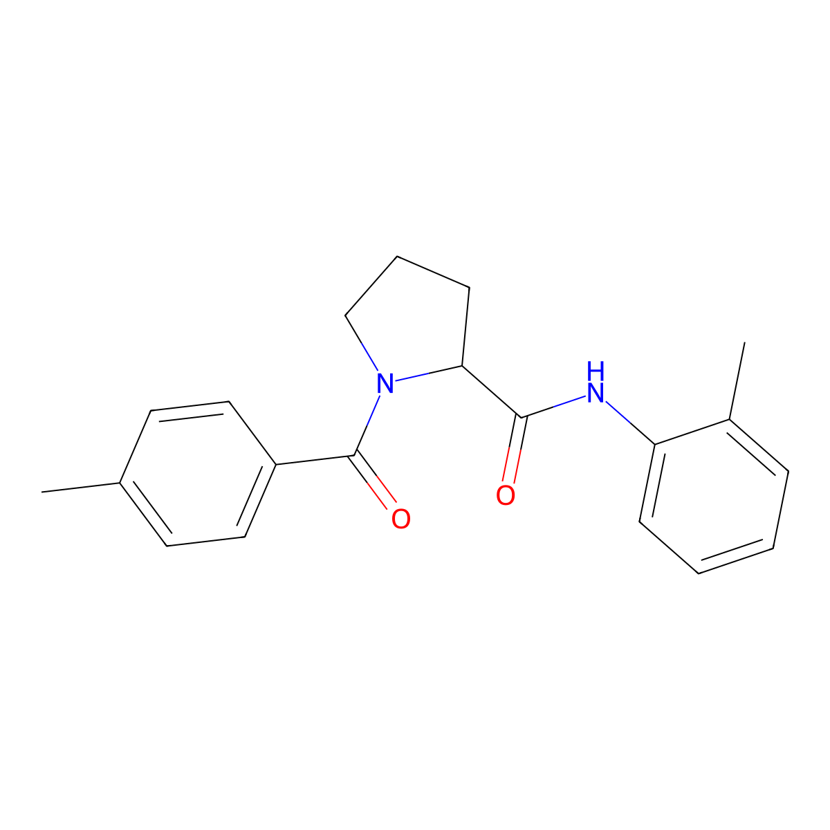 N-(2-methylphenyl)-1-[(4-methylphenyl)carbonyl]prolinamide molecular structure, CAS 1266371-50-9