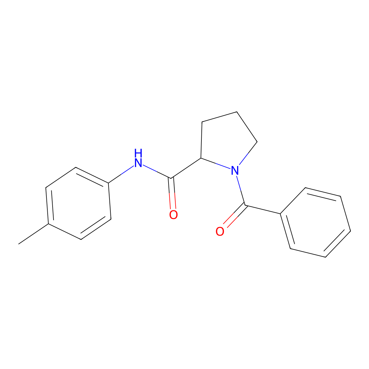 N-(4-methylphenyl)-1-(phenylcarbonyl)prolinamide molecular structure, CAS 1266371-76-9