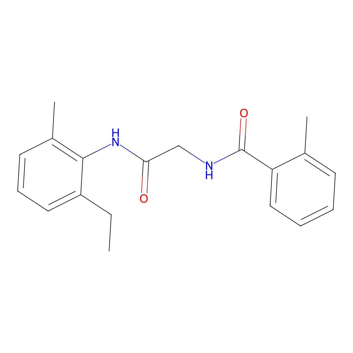 N-{2-[(2-ethyl-6-methylphenyl)amino]-2-oxoethyl}-2-methylbenzamide molecular structure, CAS 1266371-89-4