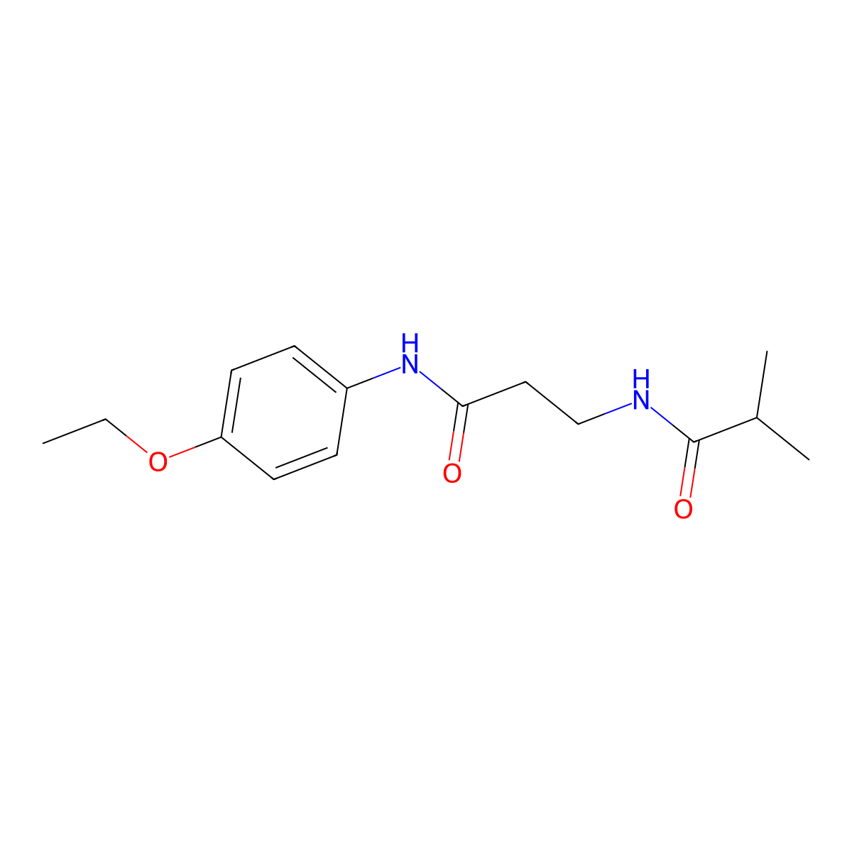 N-(4-ethoxyphenyl)-N~3~-(2-methylpropanoyl)-beta-alaninamide molecular structure, CAS 1266372-56-8