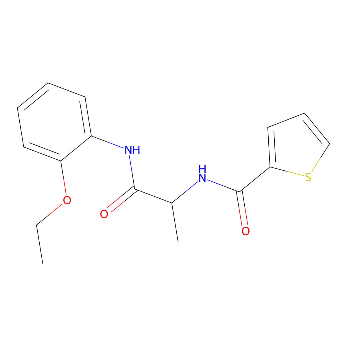 N-{1-[(2-ethoxyphenyl)amino]-1-oxopropan-2-yl}thiophene-2-carboxamide molecular structure, CAS 1266372-62-6
