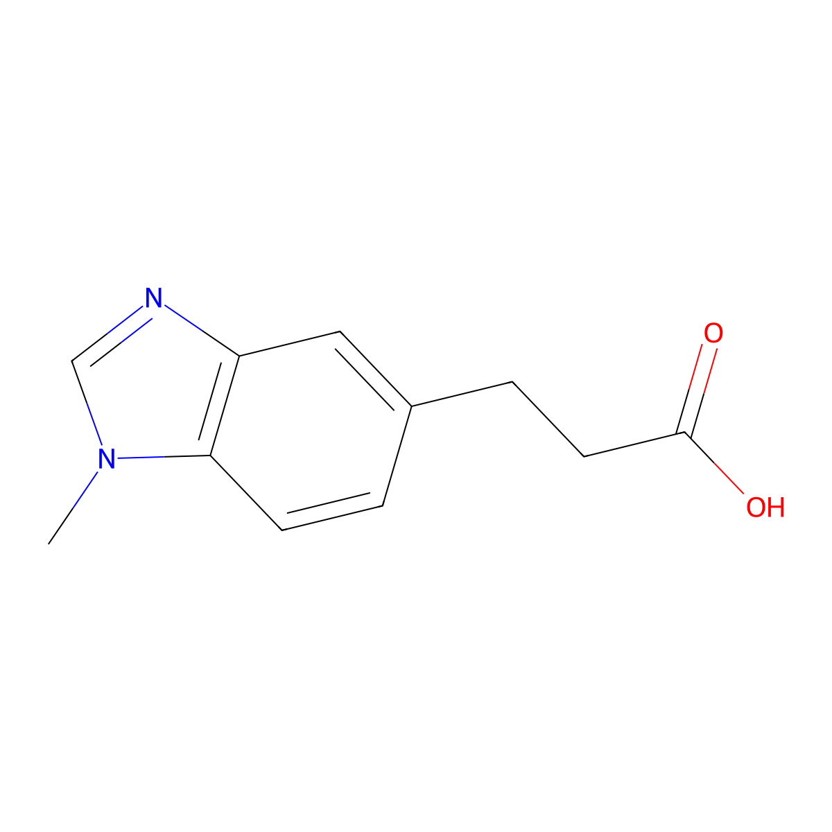 3-(1-methyl-1H-benzo[d]imidazol-5-yl)propanoic acid molecular structure, CAS 1266373-52-7