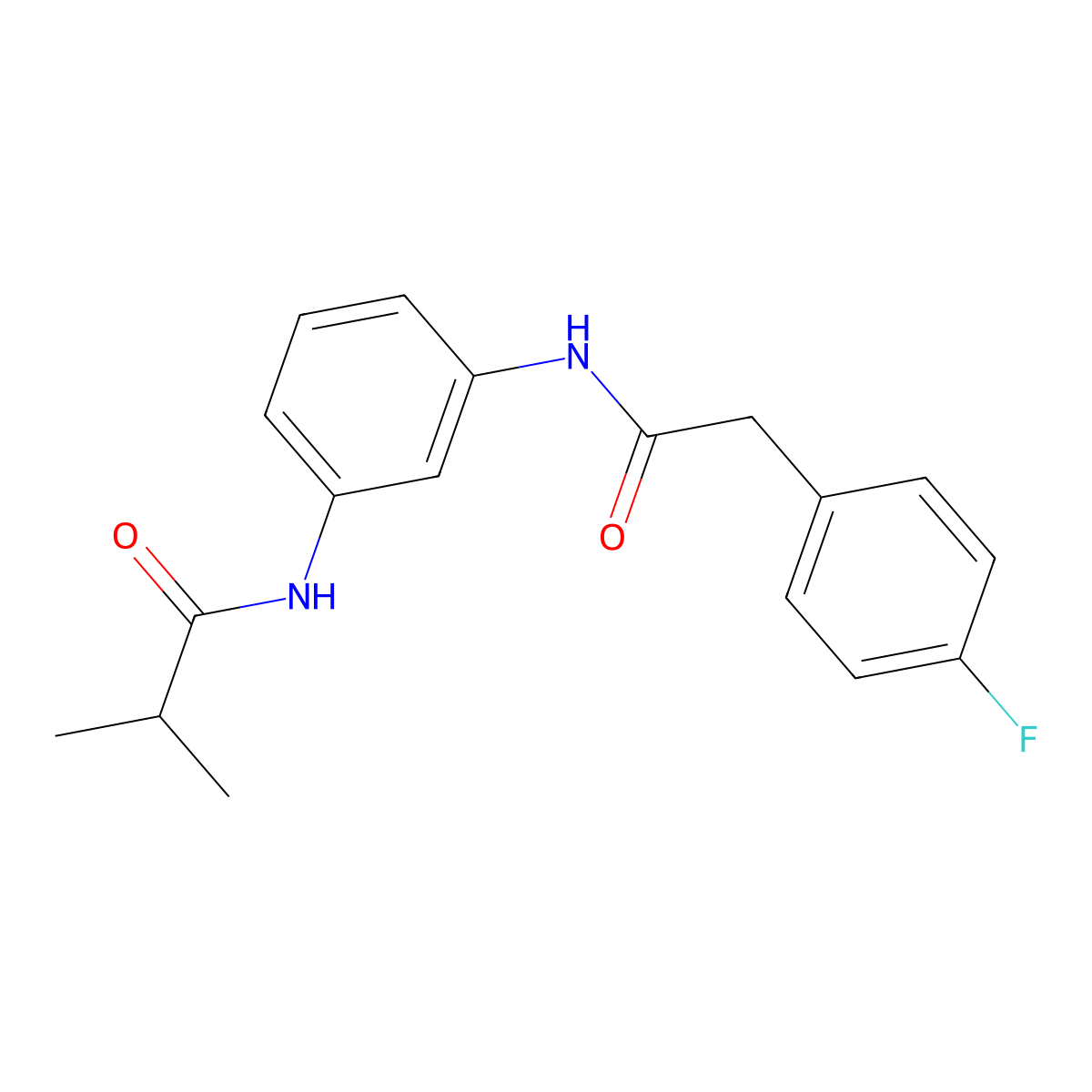 N-(3-{[(4-fluorophenyl)acetyl]amino}phenyl)-2-methylpropanamide molecular structure, CAS 1266373-78-7
