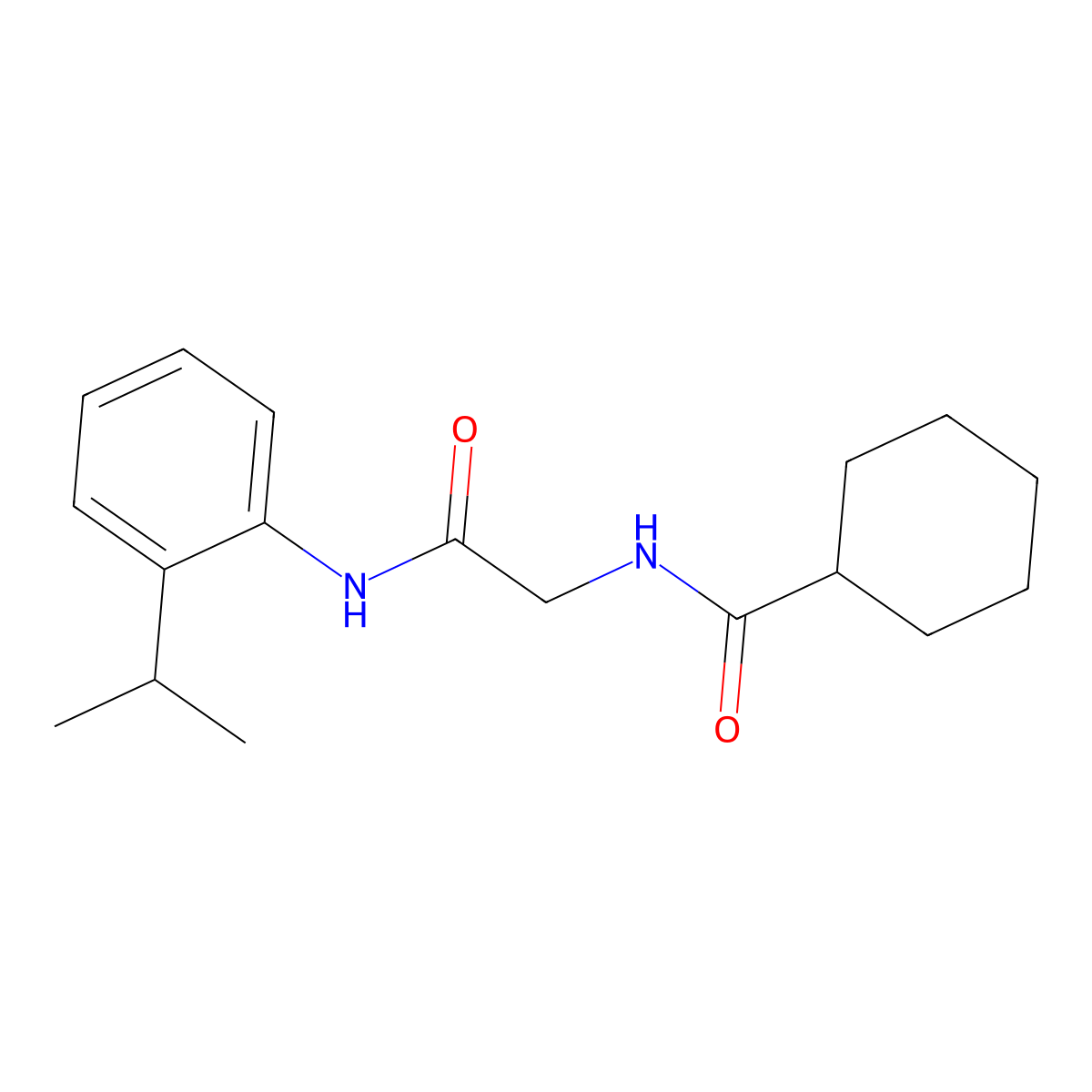 N-(2-oxo-2-{[2-(propan-2-yl)phenyl]amino}ethyl)cyclohexanecarboxamide molecular structure, CAS 1266373-99-2